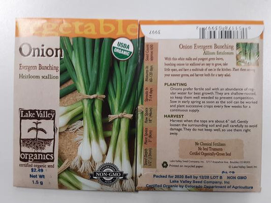 ORGANIC ONION EVERGREEN BUNCHING HEIRLOOM