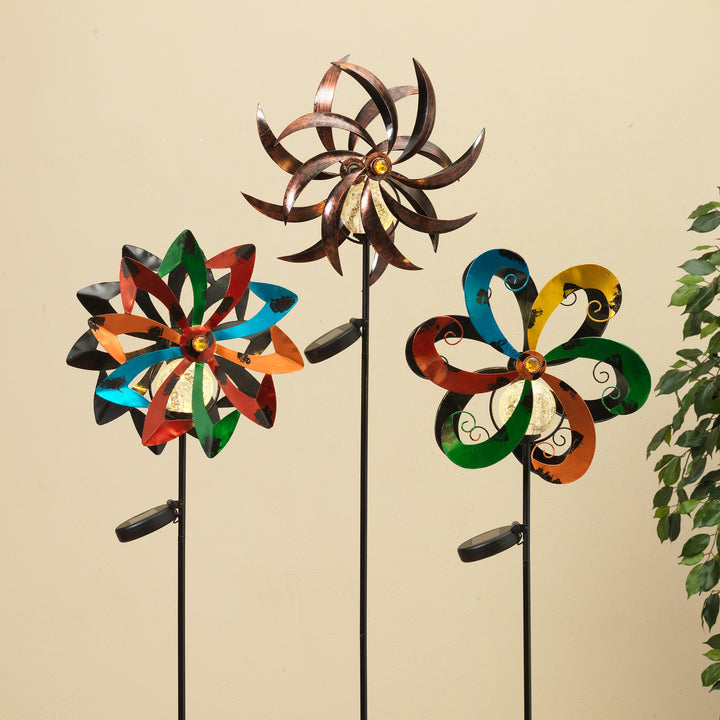 Solar Lighted Metal Wind Spinner