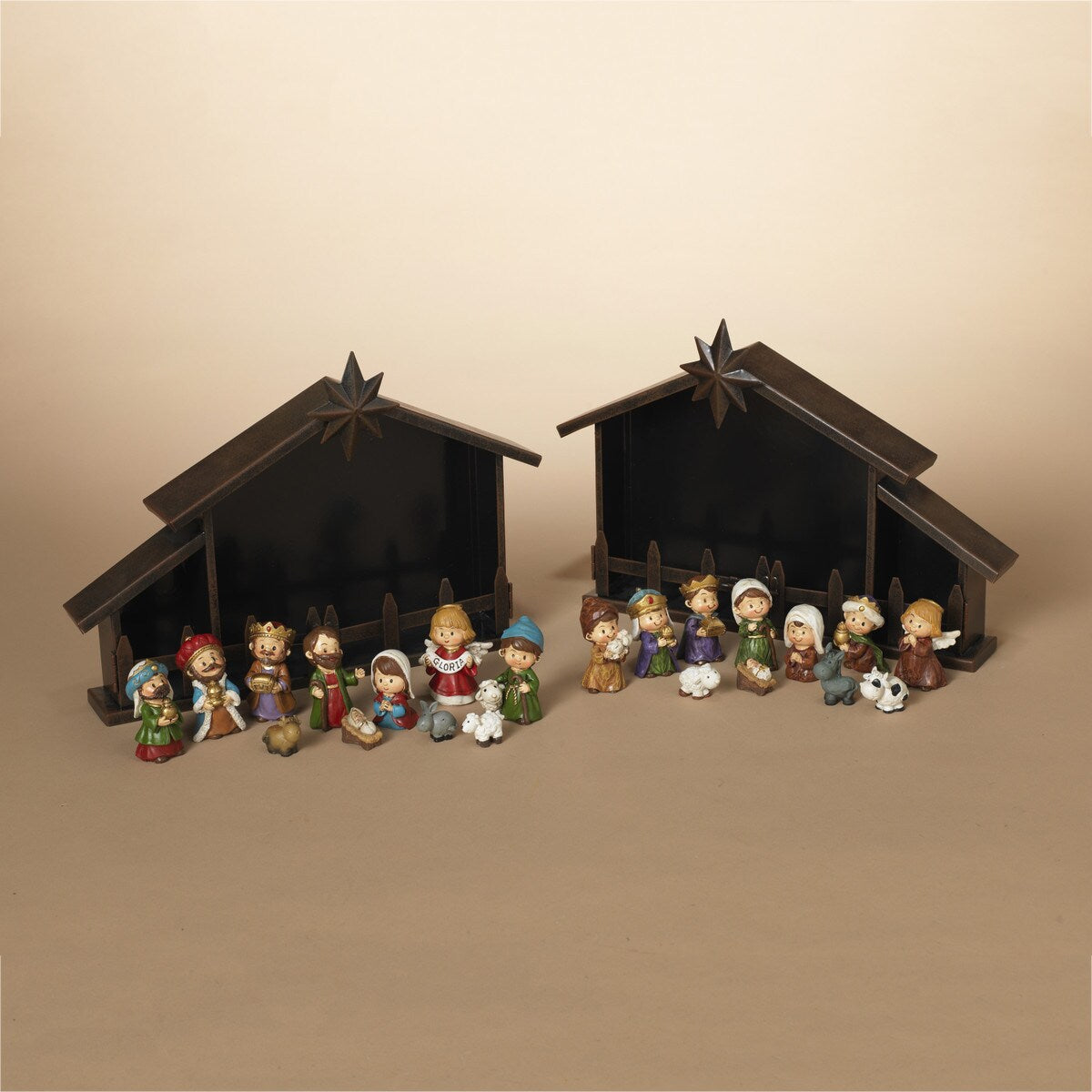 11 Piece Resin Nativity Set with Metal Stable