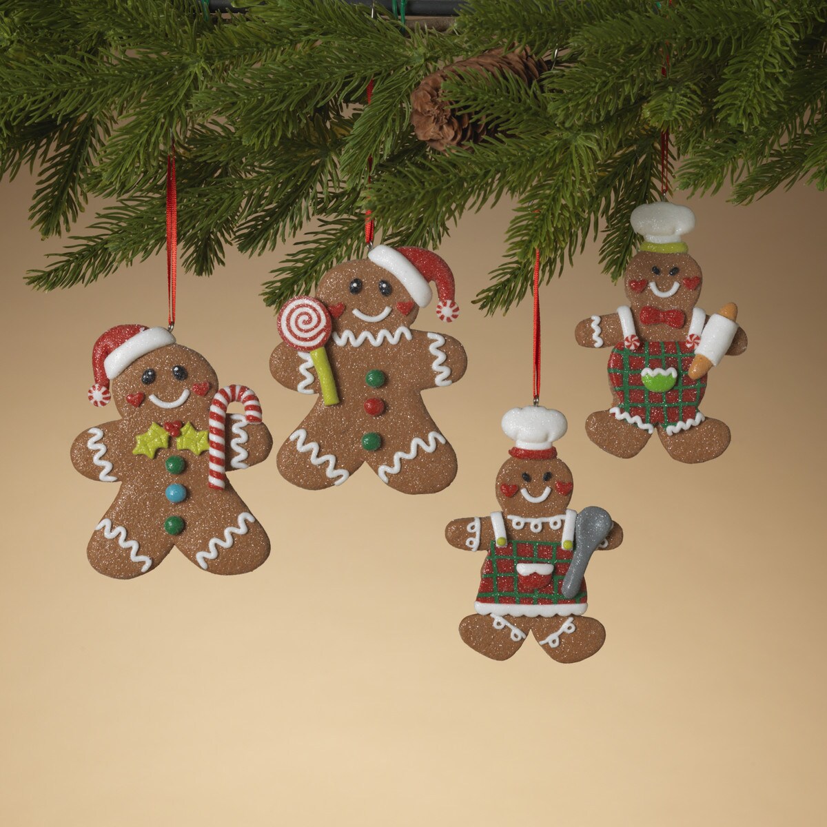 4.38"H Clay Dough Gingerbread Man Ornament