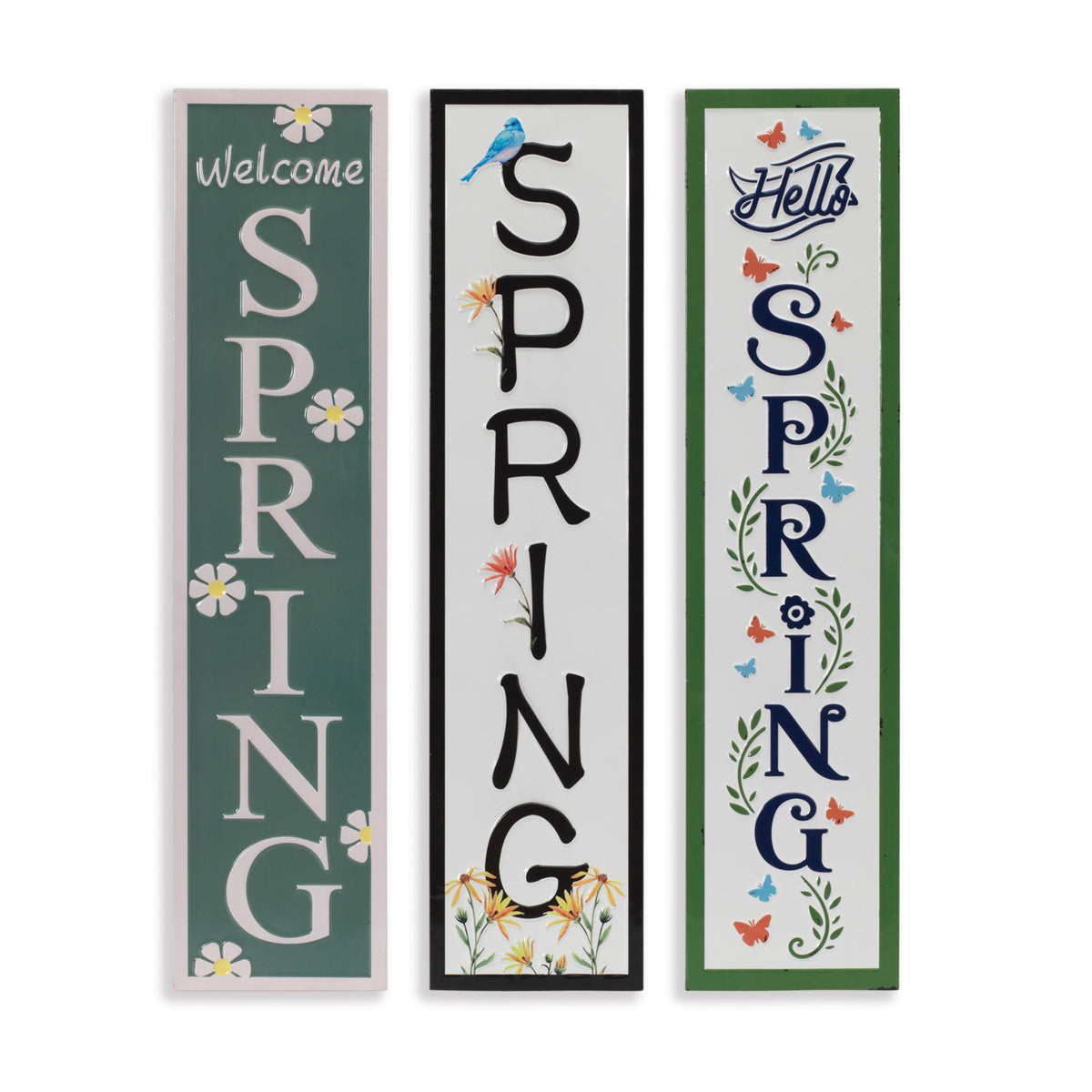 42"H Metal Embossed "Spring" Wall Sign