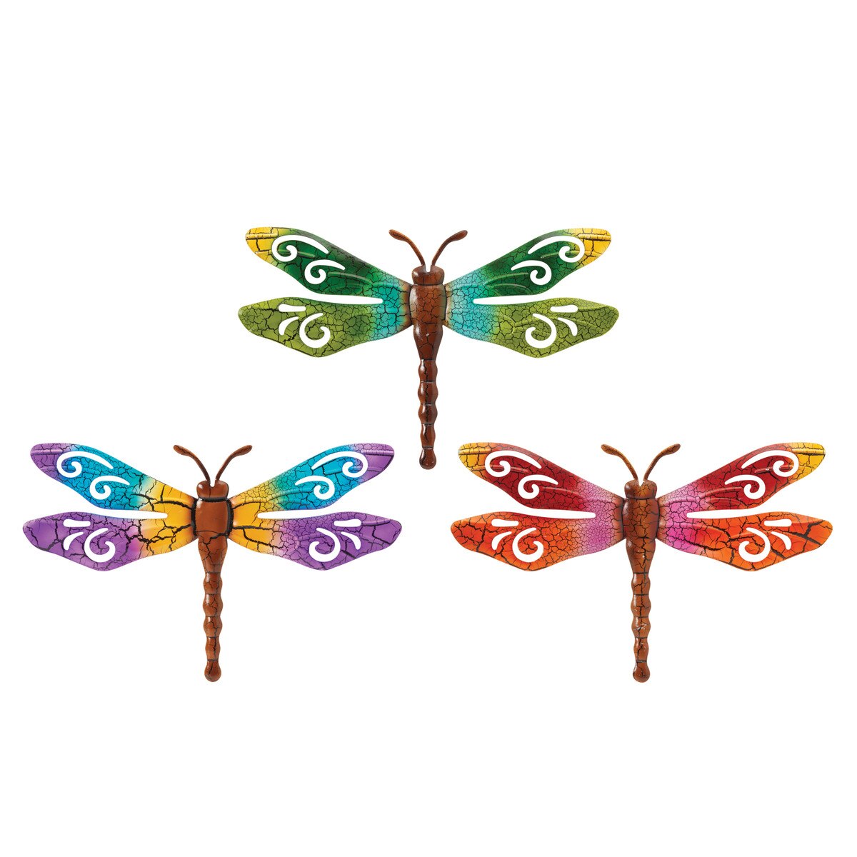 15.6"L Metal Dragonfly Wall Decor