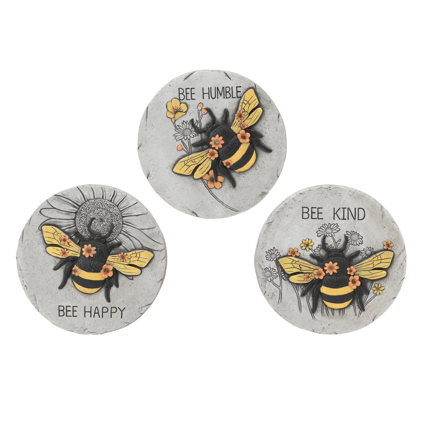 10"D Cement Bee Design Stepping Stone