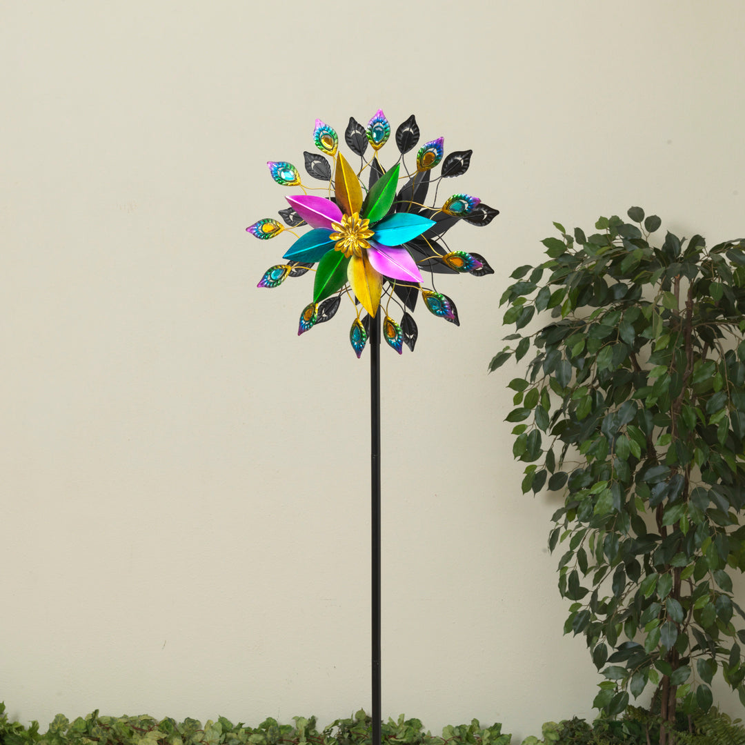 63" Metal Wind Spinner Yard Stake