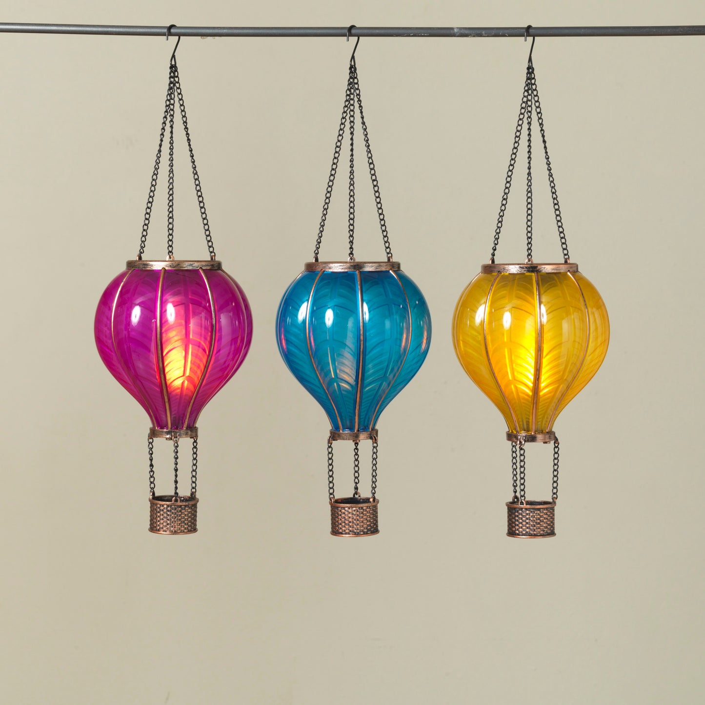 17.7"H Solar Lighted Hanging Balloon. Yellow only remaining