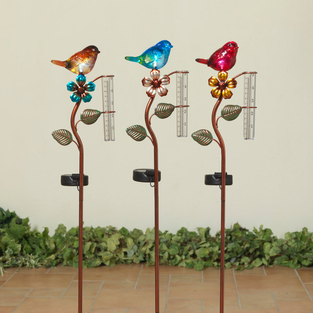 Solar Lighted Bird Yard Stake
