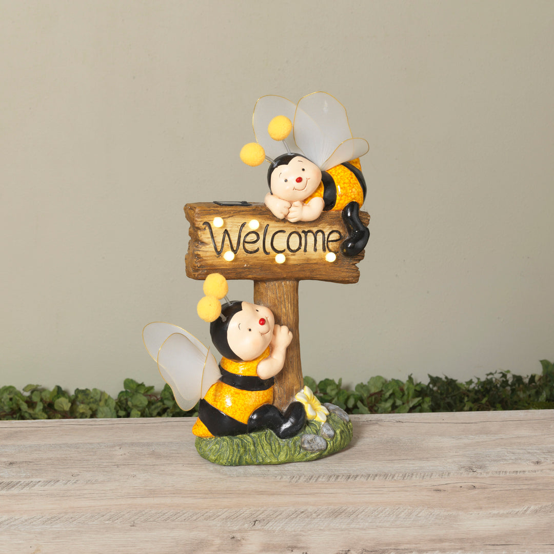 Solar Lighted Magnesium Welcome Sign