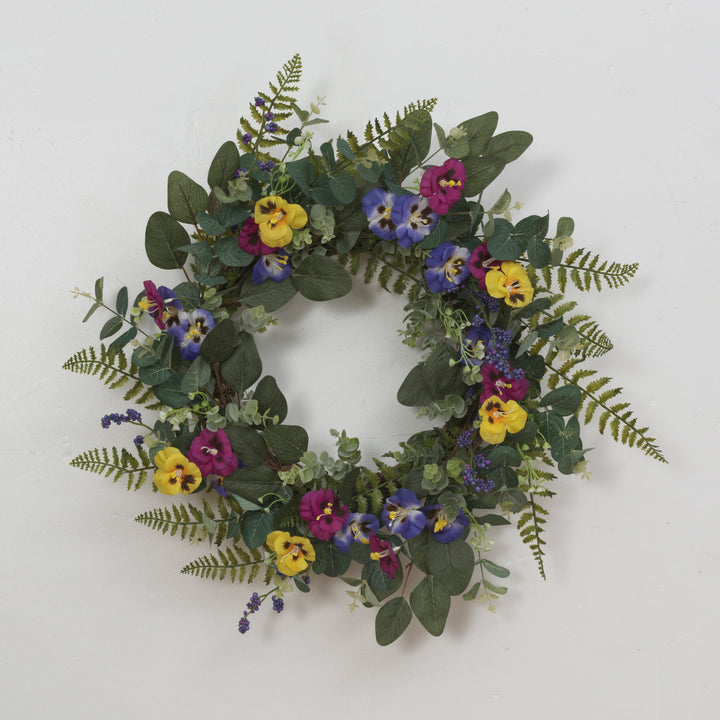 24"D Flower Wreath w/ Berry Accent