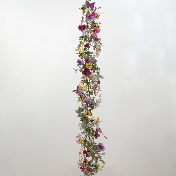5'L Wildflower Garland w/ Butterfly Accent