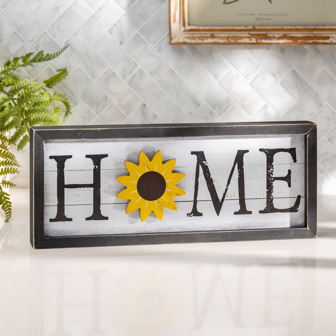 15.55"L Wood "Home" Wall Decor with 7 Seasonal Icons