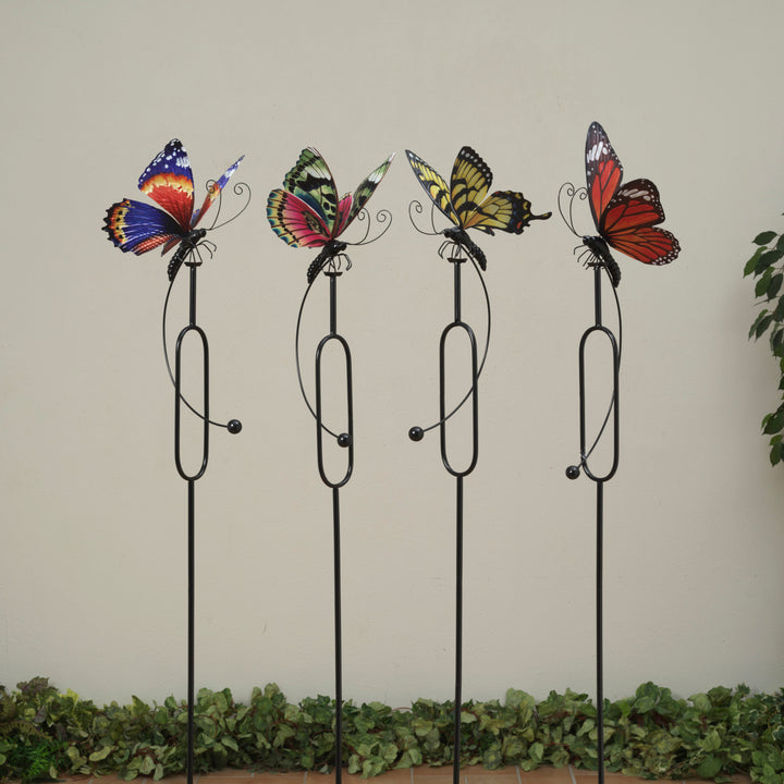 43"H Metal Butterfly Design Wind Balancer Yard Stake
