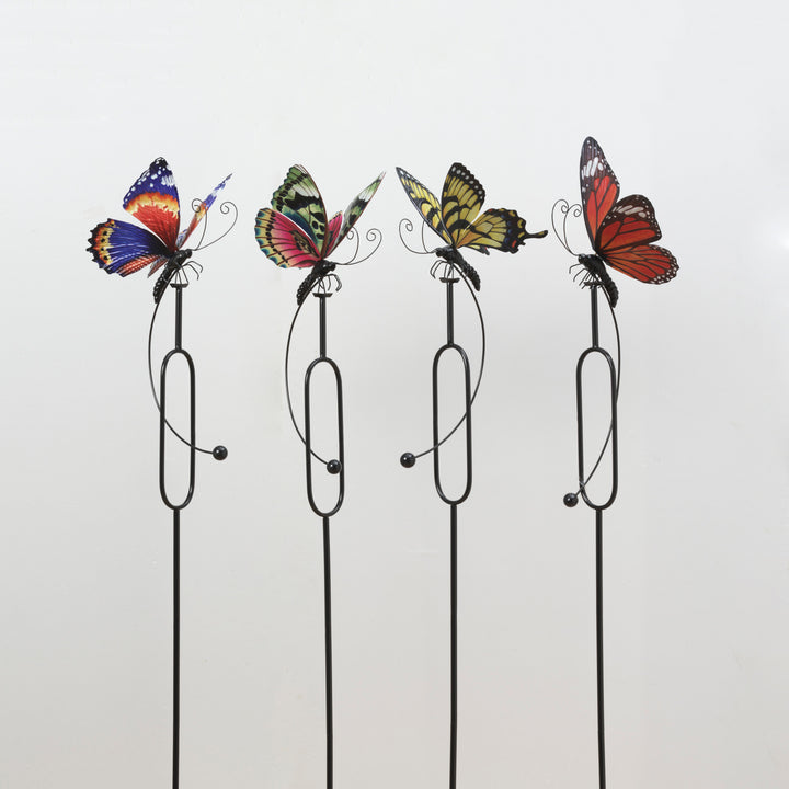 43"H Metal Butterfly Design Wind Balancer Yard Stake