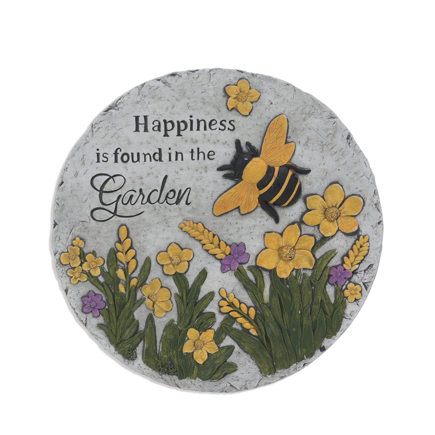 10"D Cement Bee Design Stepping Stone