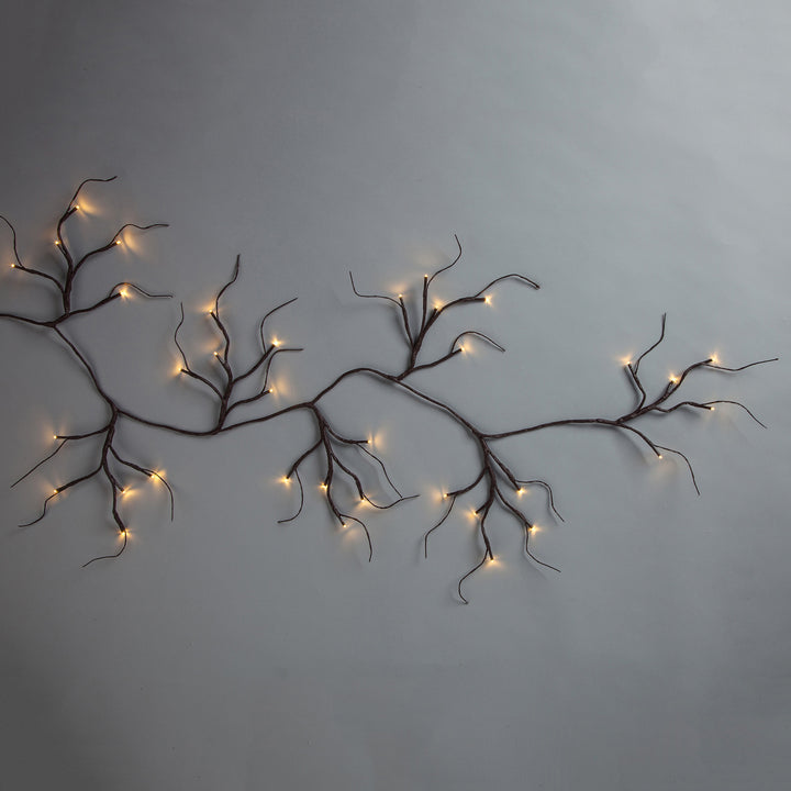 6ft. B/O Brown Wrapped Lighted Garland with Timer Function