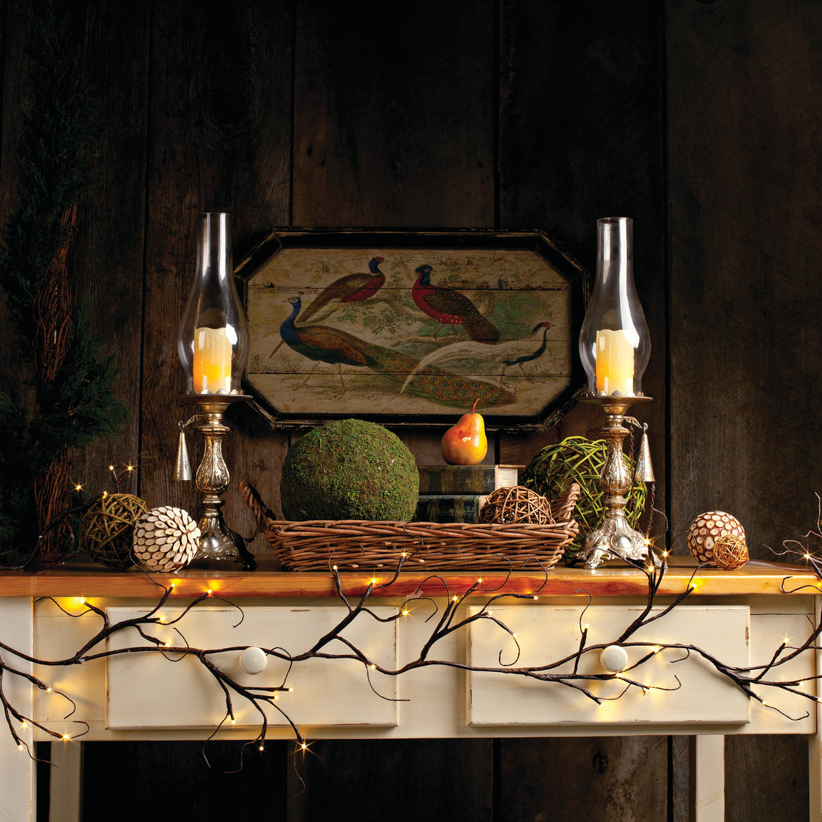 6ft. B/O Brown Wrapped Lighted Garland with Timer Function