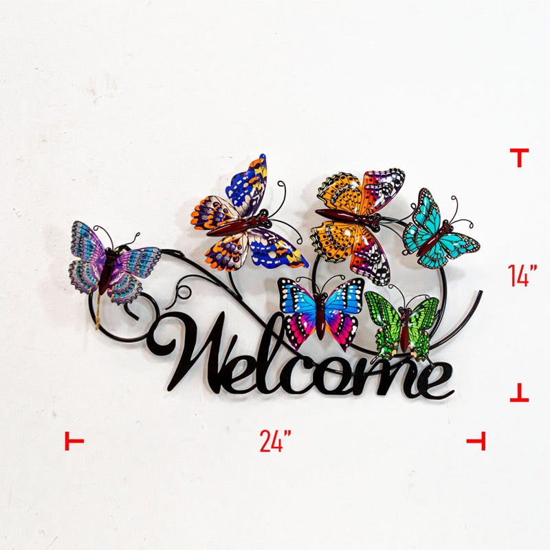 Metal Butterfly Welcome