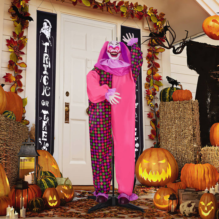 64" Animated Clown with Flashing Eyes & Moving Arms