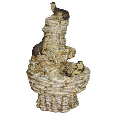 Tres Amigos Playful Otter Fountain