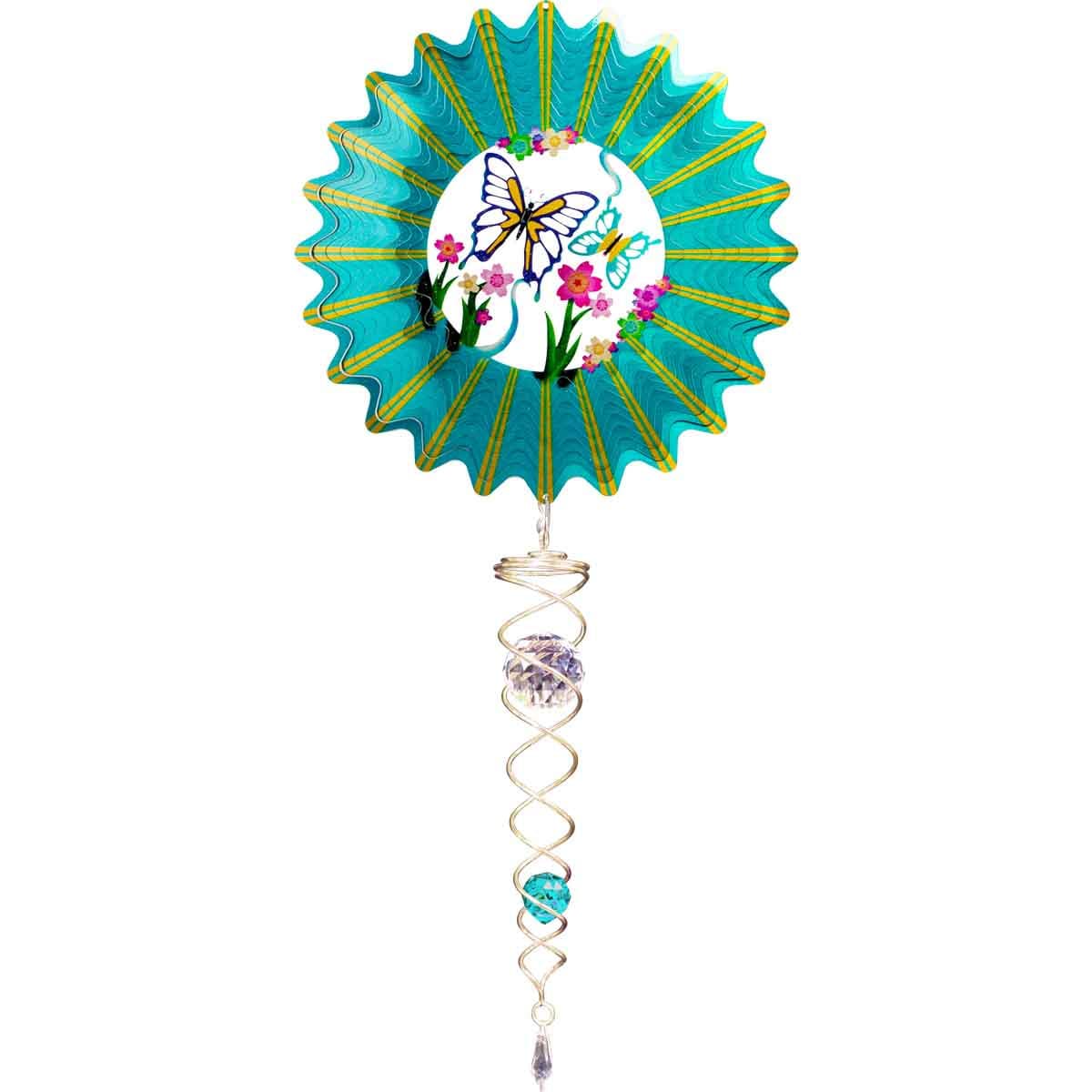 Teal Butterfly Mini Set Wind Spinner