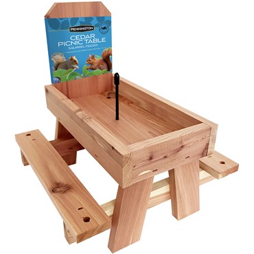 pennington cedar succulent planter Pennington® Cedar Picnic Table Squirrel Feeder
