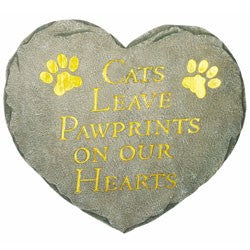 Cats Leave Pawprints Heart shaped Stepping Stone