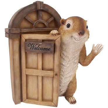 Garden Greetings Squirrel Welcome Sign Tree House Door