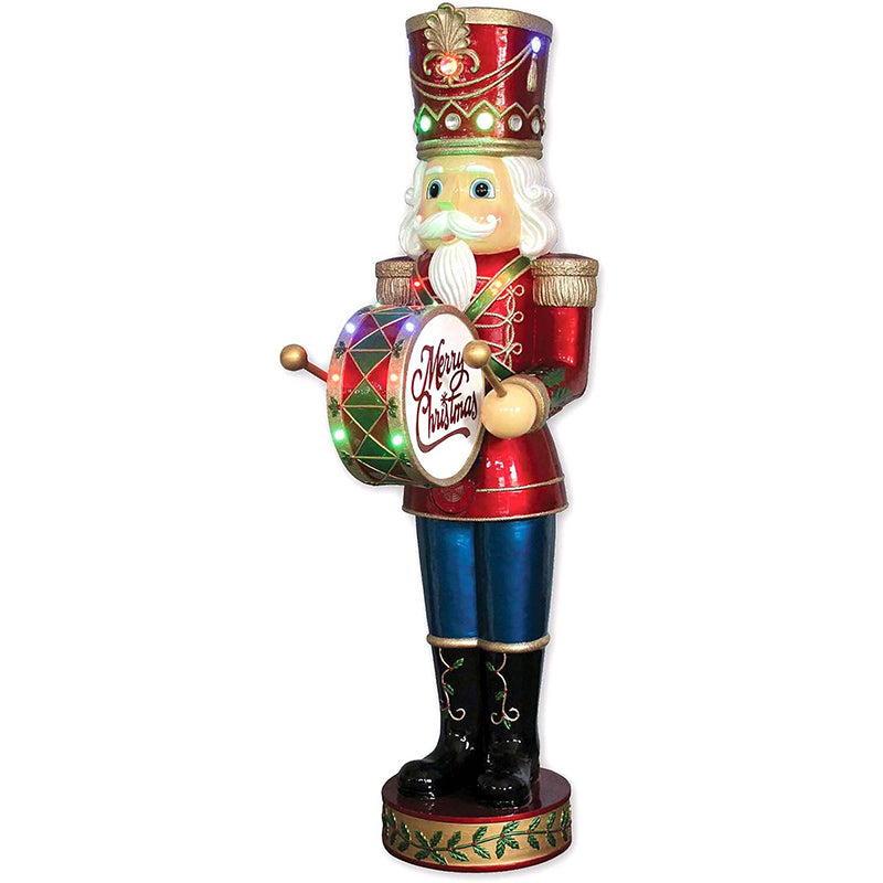 60″ Drumming Nutcracker with Multi-colored LED Lights