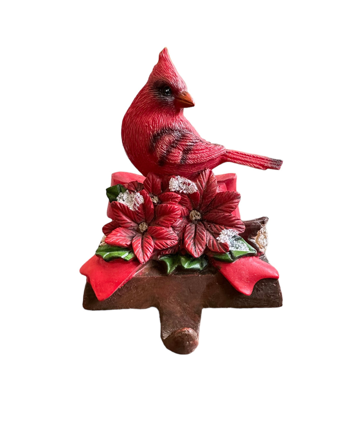 Resin Cardinal Stocking Holder