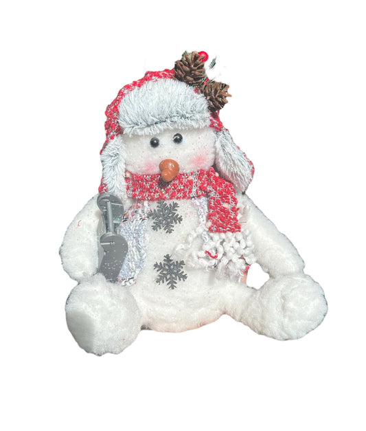 9" Plush Holiday Sitting Snowmen