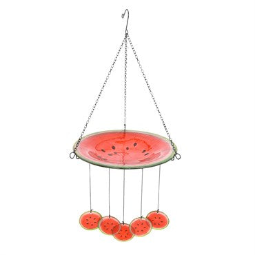Panacea 27" Watermelon Bird Bath & Wind Chime