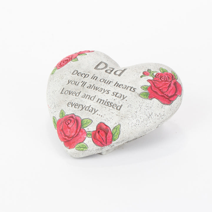 Cement Dad Heart Stone with Message
