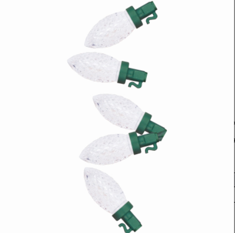 Christmas Pro-Series C9 Faceted String Lights, Pure White, 100 Lights