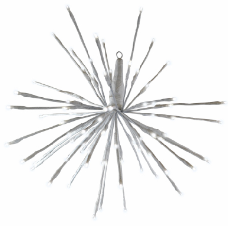 Radiant Blasts Christmas Light, 8 Functions, 80 Pure White LEDs, 16 In.