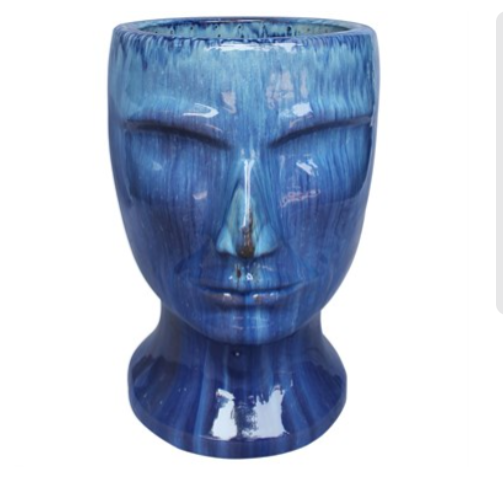 Male Statue Planter - Falling Blue