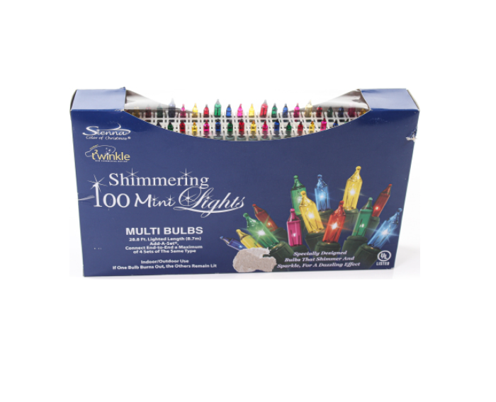 Holiday Lights 100 Shimmering Mini Lights Multicolor