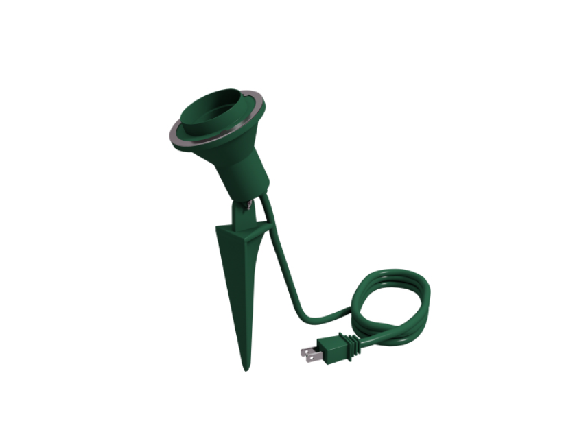 Single Outdoor Floodlight Holder with Ground Stake