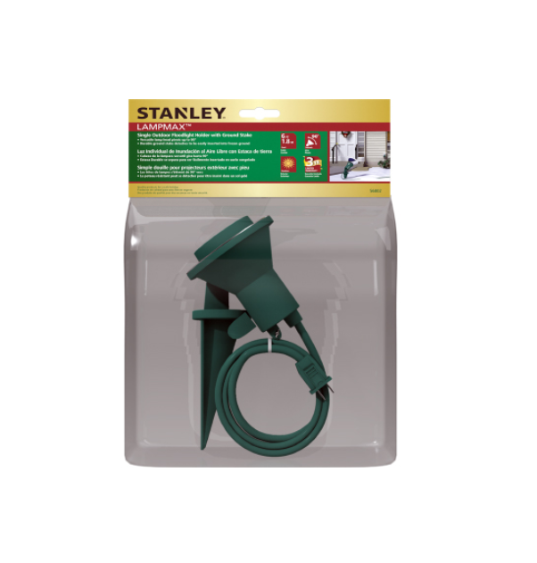 Single Outdoor Floodlight Holder with Ground Stake