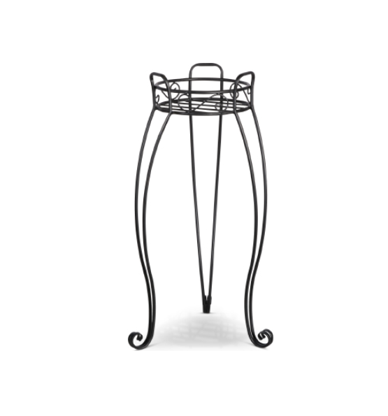Classic Scroll Plant Stand - Black 27"