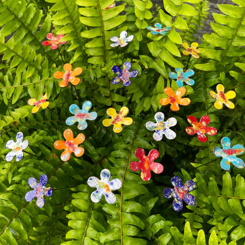 Small Enamel Copper Flowers
