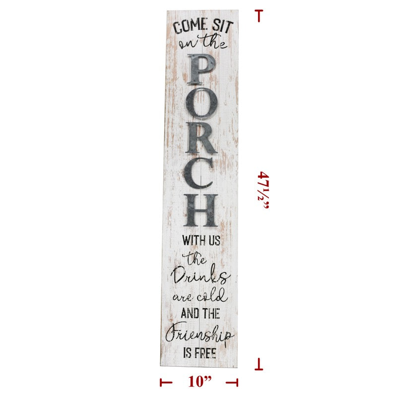 30" Wood Come Sit On Porch Sign