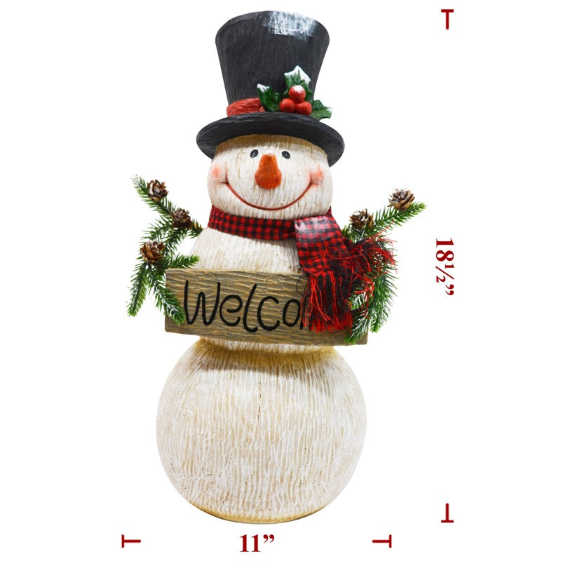 Christmas Poly Snowman w/ Garland