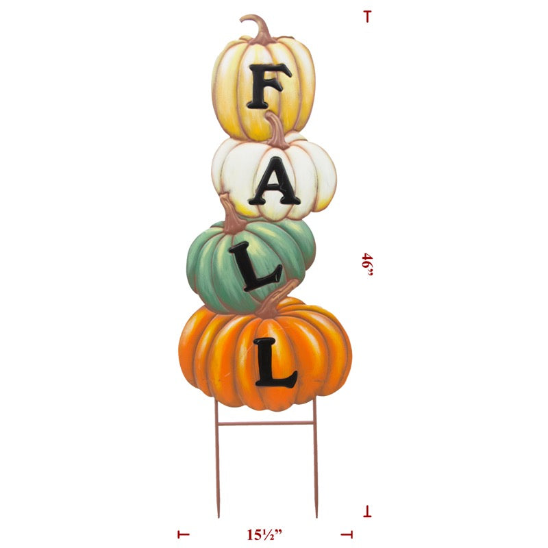 Fall Metal 4 Stack Pumpkin Sign