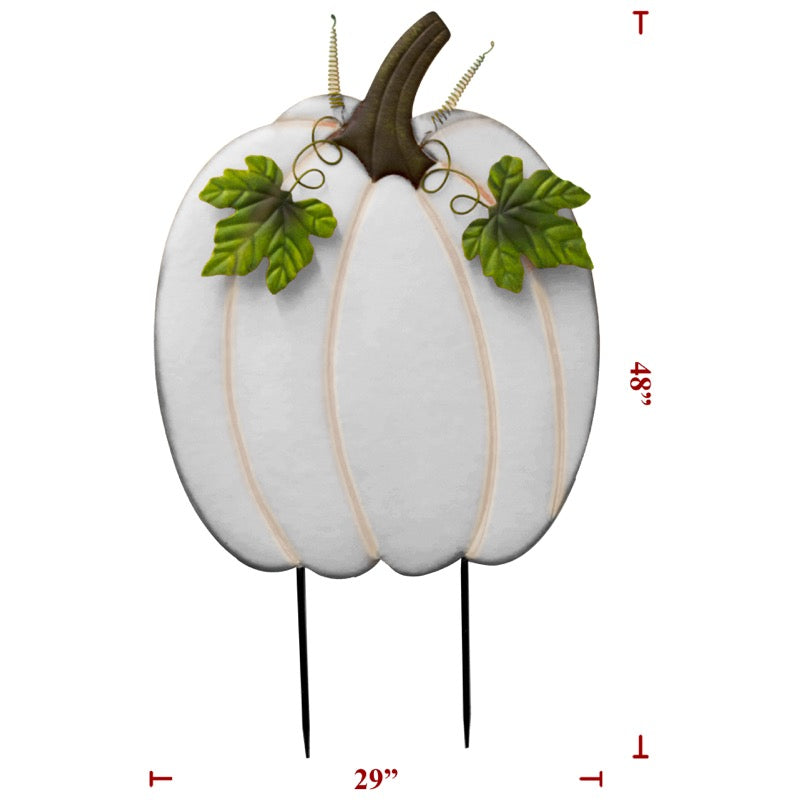 Fall Metal White Pumpkin