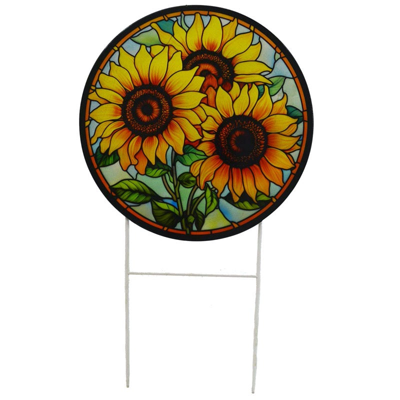 Metal Stained Sunflower's Pole
