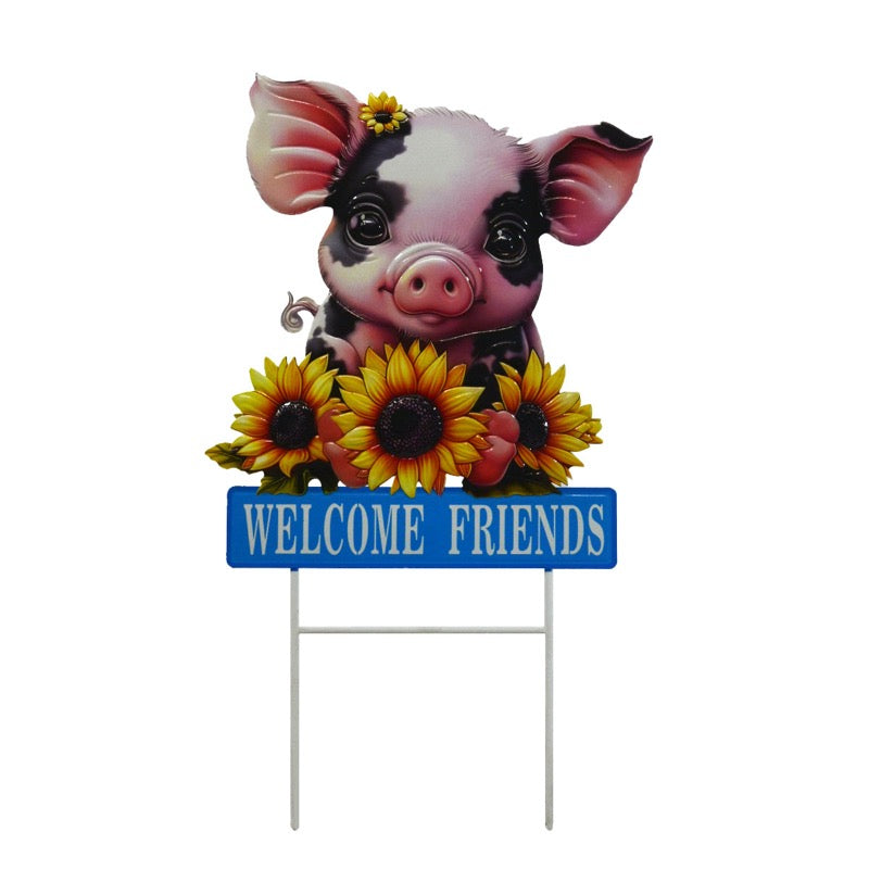 Metal Welcome Baby Pig