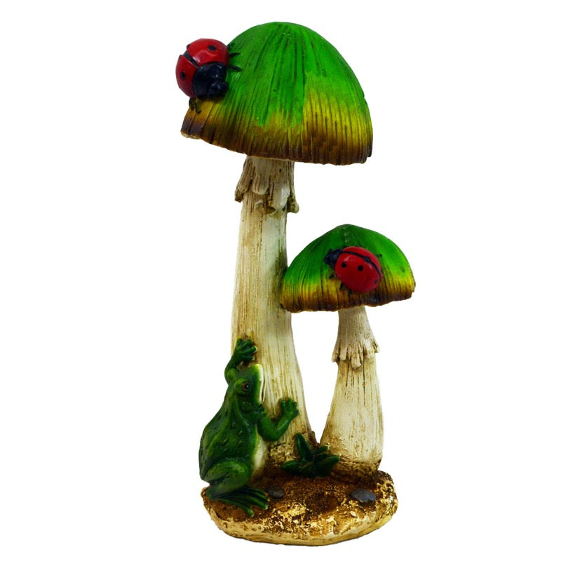 Poly Green Mushroom w/Lady Bug