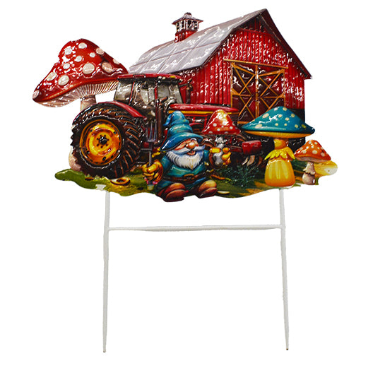 Barn with Gnome and Shrooms