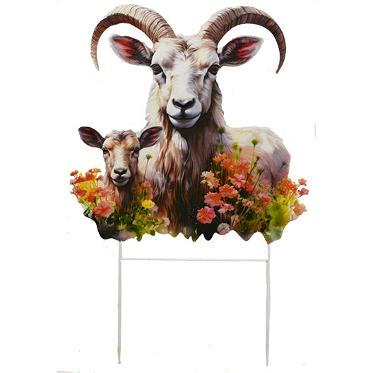Goat w/ Lamb Ground Stake