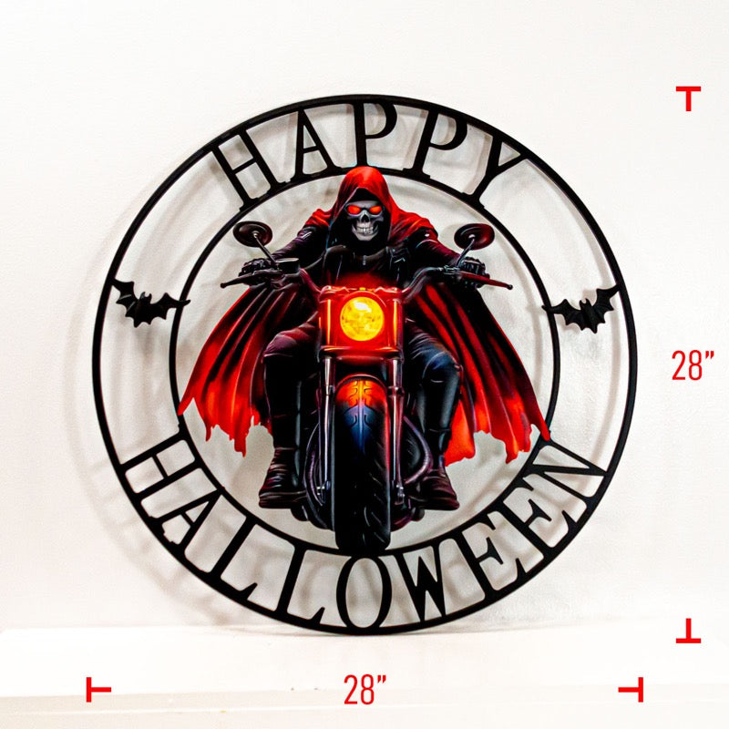 Metal Happy Halloween Plaque