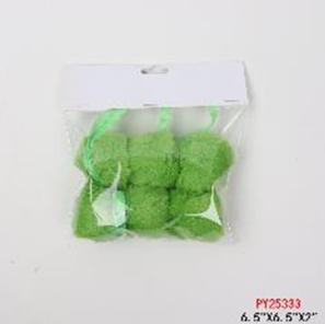 Fuzzy Green Christmas Balls